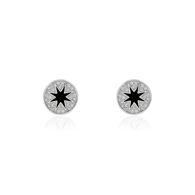 Boucles D'oreilles Puces Argent Rhodié Winston Oxydes De Zirconium - Spannringe Damen | OROVIVO