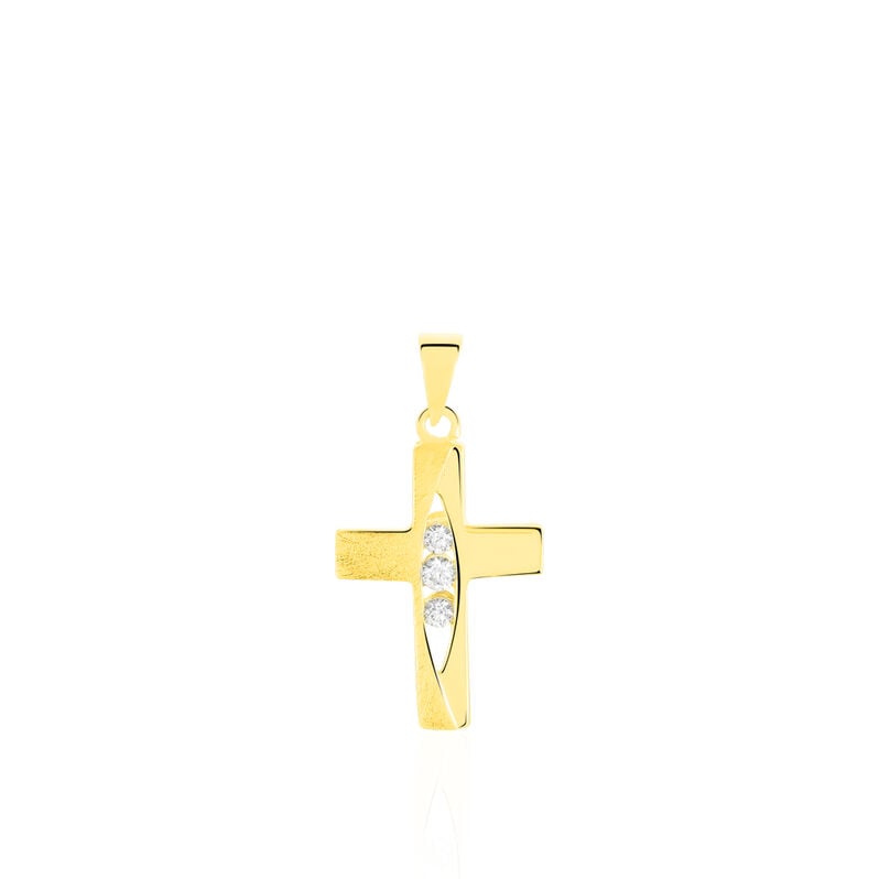 Kreuz Anhänger Gold 375 Zirkonia Johanna - Schmuckanhänger Familie | OROVIVO