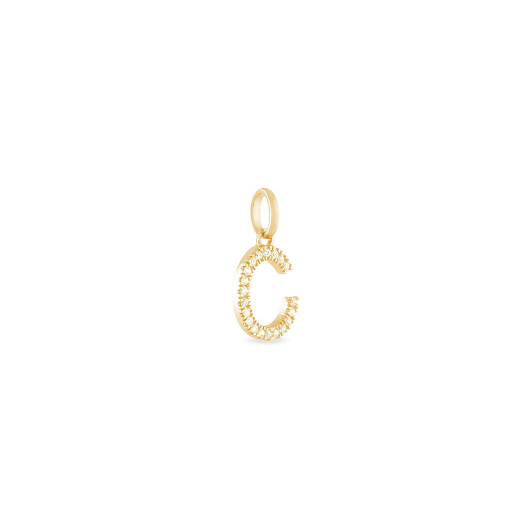 Anhänger Gold 375 Zirkonia Buchstabe C - Schmuckanhänger Familie | OROVIVO