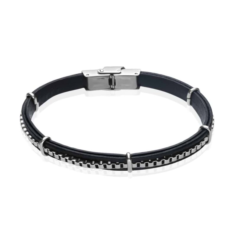 Bracciale in pelle e acciaio - Spannringe Herren | OROVIVO