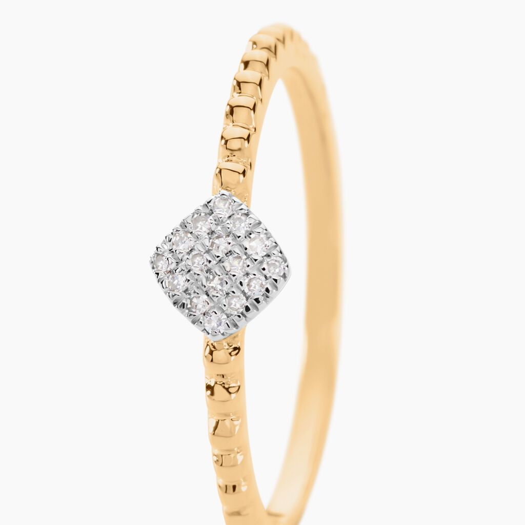 Bague Or Jaune Losange Diamants - Spannringe Damen | OROVIVO