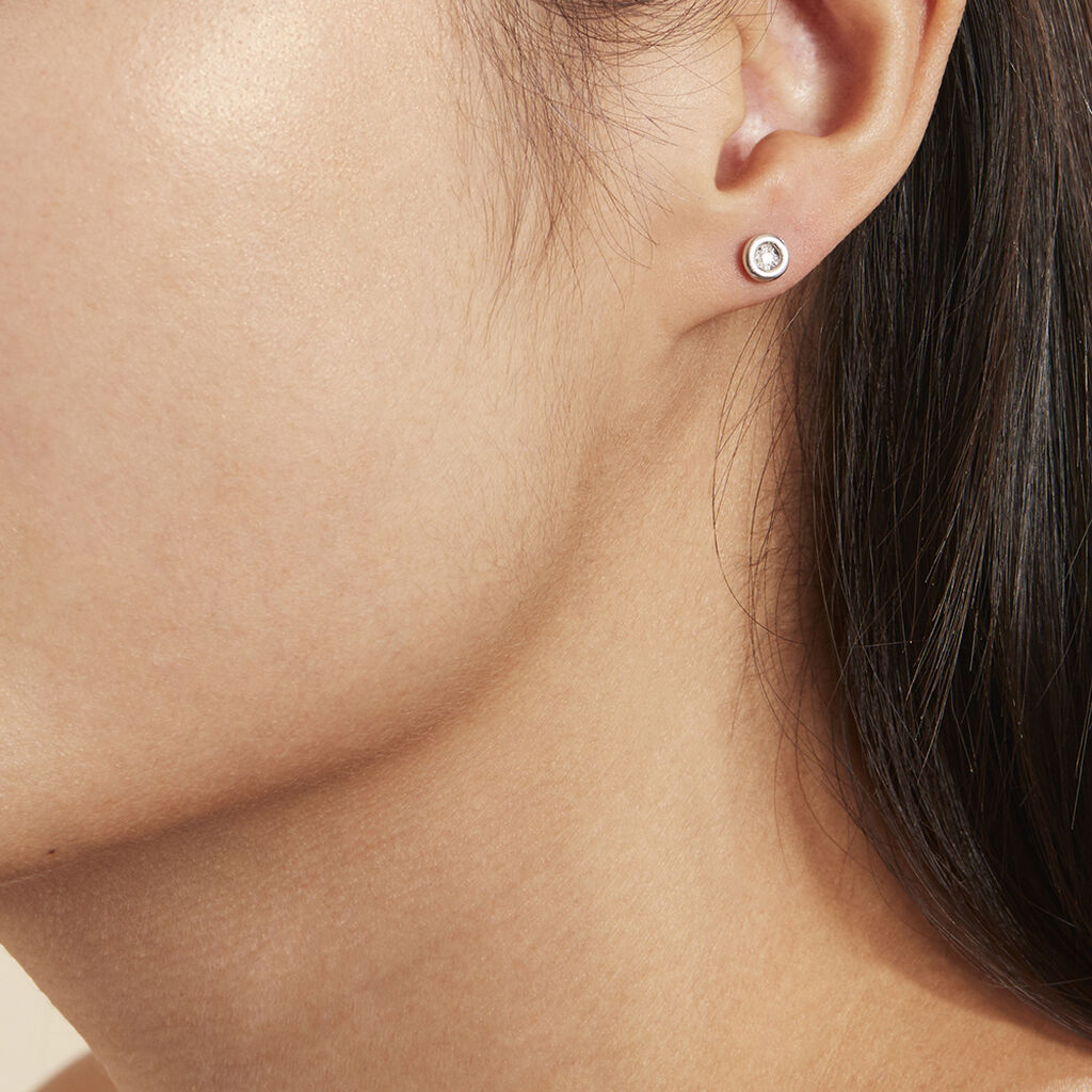 Damen Ohrstecker Weißgold 375 Diamant 0,05ct Perpignan 5,00mm  - Ohrstecker Damen | OROVIVO