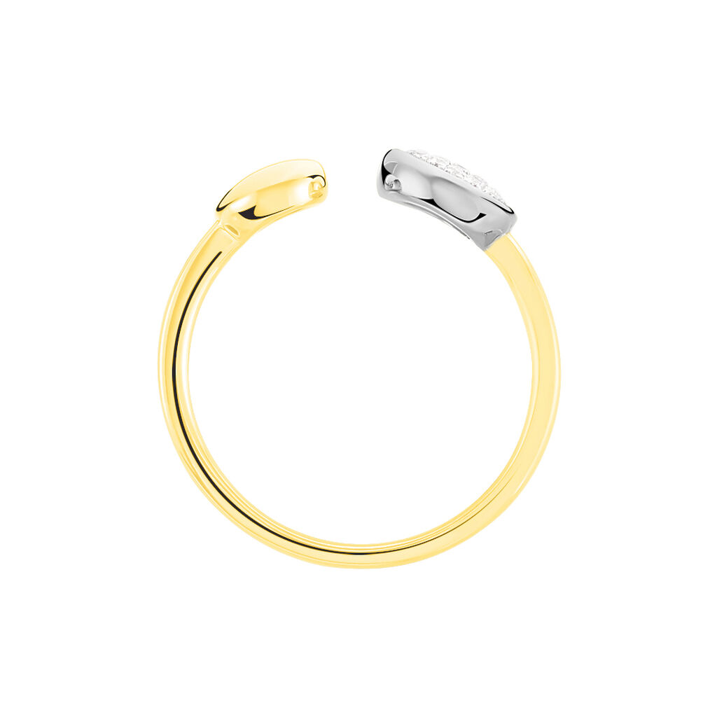 Damen Ring Gold Bicolor 375 Diamant 0,09ct Kreis Soft  - Ringe mit Stein Damen | OROVIVO