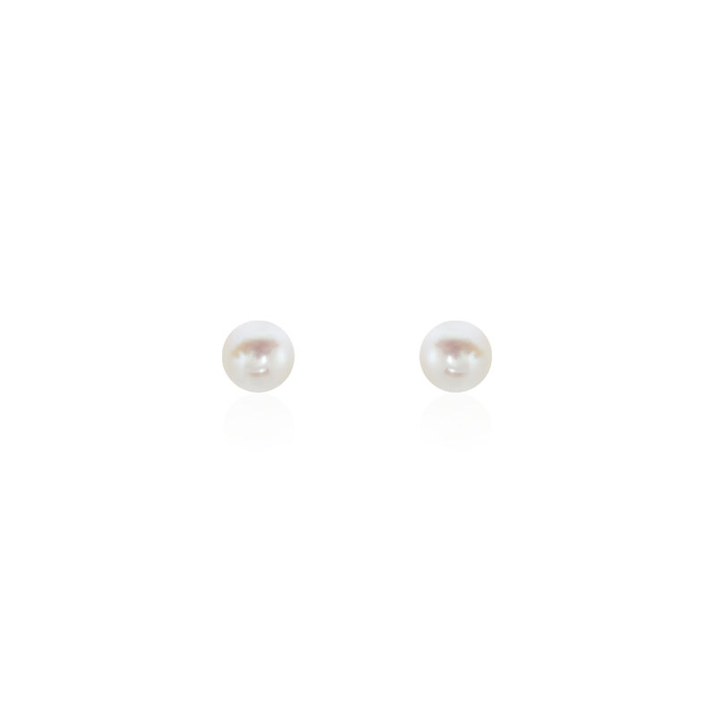 Damen Perlenohrringe Gold 375 Zuchtperle 3,5-4mm - Ohrstecker Damen | OROVIVO