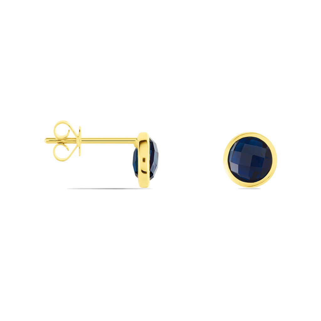 ELLIE Damen Ohrstecker Gold 375 (9 Karat) Topas Londonblau 2,46 ct