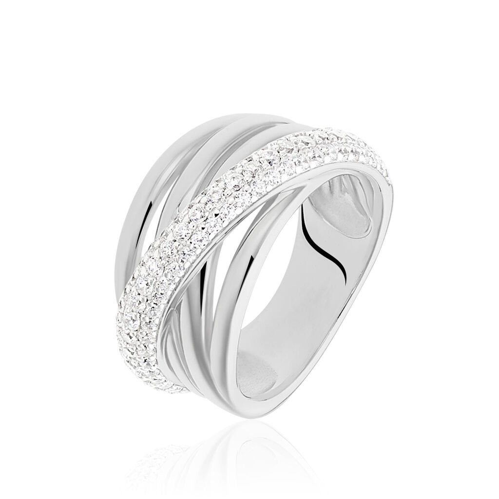 Damen Ring Silber 925 Zirkonia Wei&szlig; B 13 mm