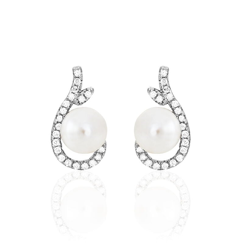 Damen Perlenohrringe Silber 925 Zuchtperlen - Ohrstecker Damen | OROVIVO