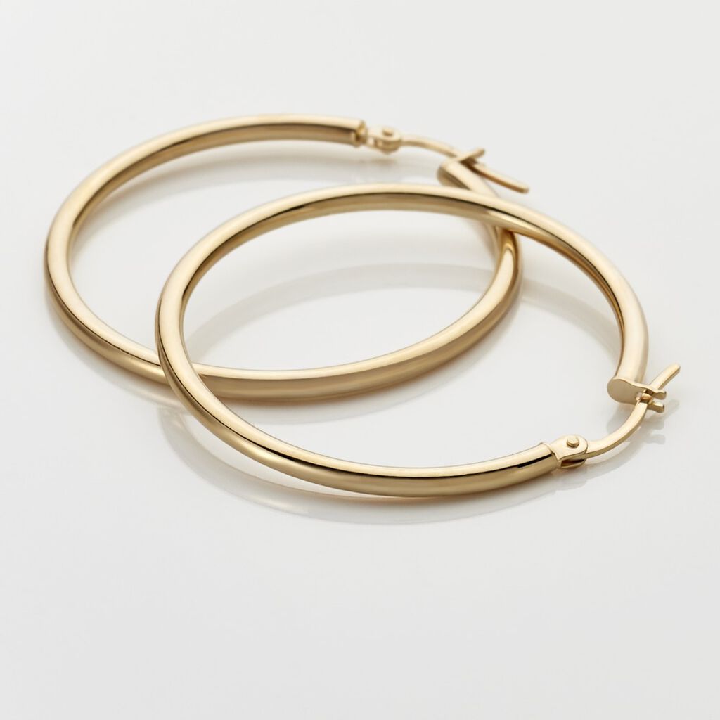 KRIM Damen Creolen Gold 585 (14 Karat) B 2 mm