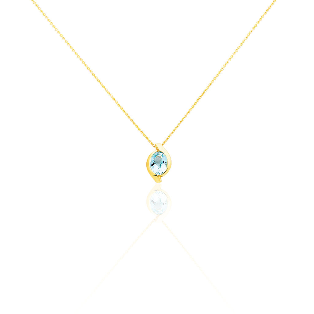 Damen Halskette Gold 333 Blauer Topas  - Halsketten Damen | OROVIVO