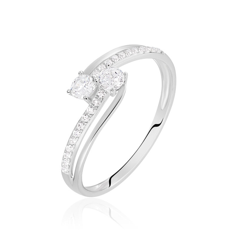 Bague Clarina Or Weiss Et Oxyde - Spannringe Damen | OROVIVO