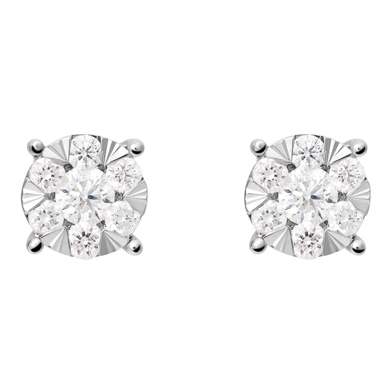 Orecchini Lobo Punto Luce Petali Oro Bianco Diamante - Spannringe Damen | OROVIVO