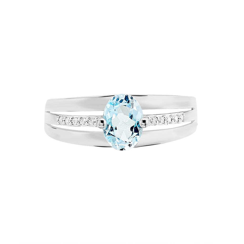 Bague Milna Or Blanc Topaze Et Oxyde De Zirconium - Spannringe Damen | OROVIVO