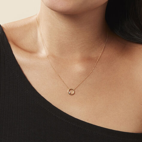 Damen Collier Gold 750 Diamant 0,05ct Kreis Invisible 3 45cm - Halsketten Damen | OROVIVO