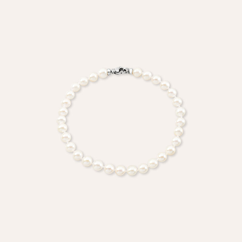 Bracciale Gabrielle Oro Bianco Perla Akoya - Spannringe Damen | OROVIVO