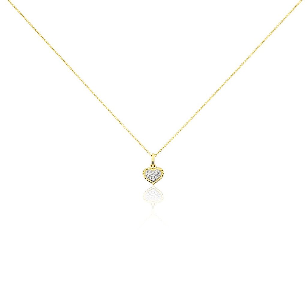 Damen Collier Gold 375 Diamant 0,06ct Herz Herz Special 0,95mm - Halsketten Damen | OROVIVO