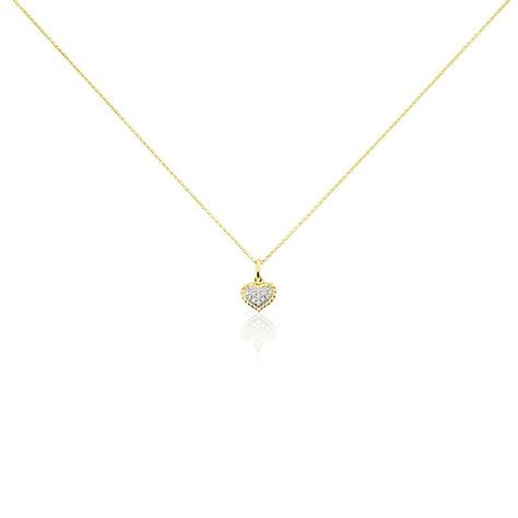 Damen Collier Gold 375 Diamant 0,06ct Herz Herz Special 0,95mm - Halsketten Damen | OROVIVO
