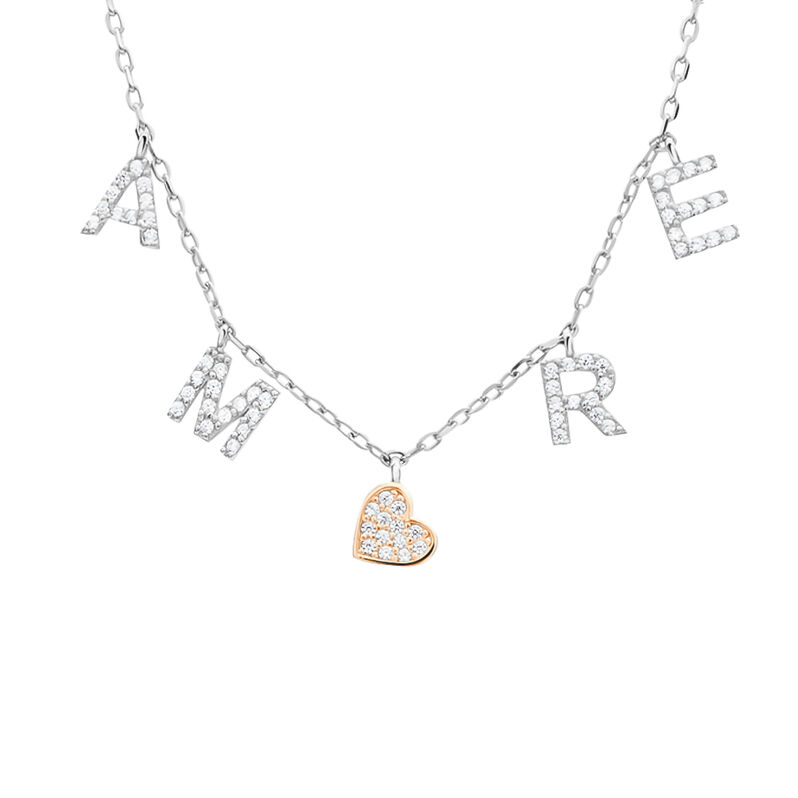Collana Silver Moments Argento Bicolore Bianco / Rosa Cubic Zirconia - Spannringe Damen | OROVIVO