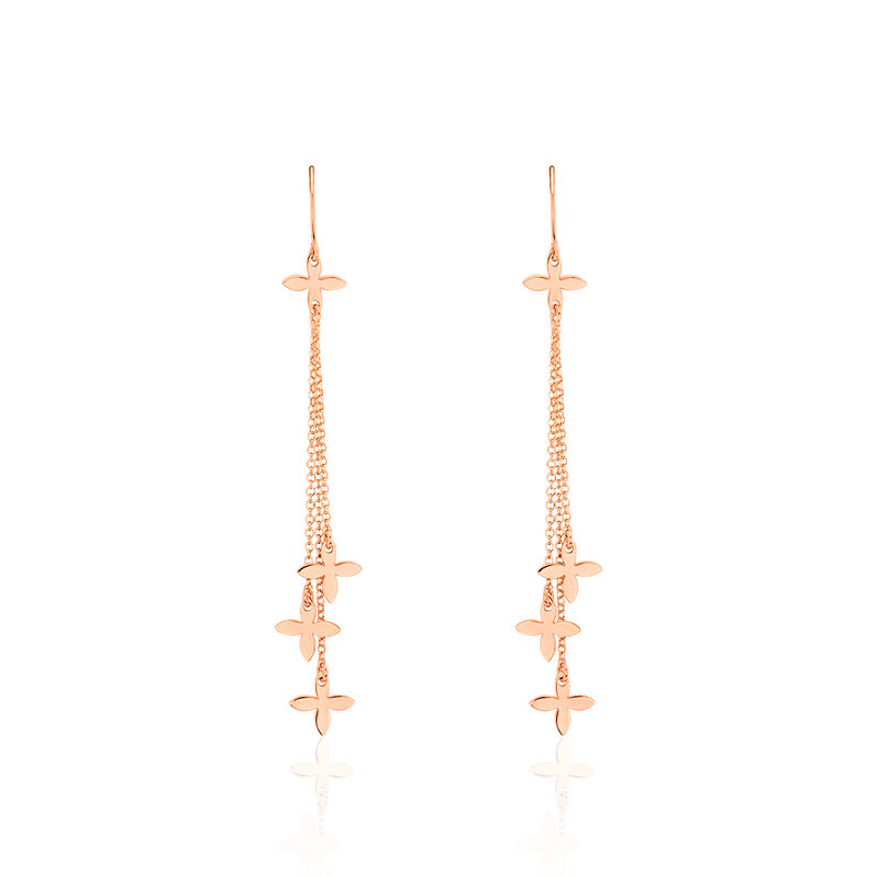 Boucles D'oreilles Pendantes Allegria Argent Rose - Spannringe Damen | OROVIVO