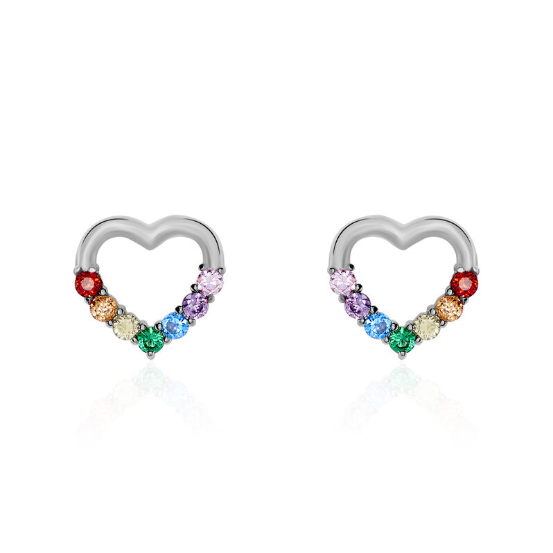 Boucles D'oreilles Puces Argent Rhodié Hebert Oxydes De Zirconium - Spannringe Damen | OROVIVO