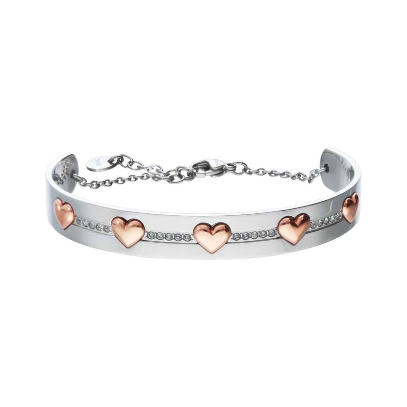Bangle Endless Acciaio Cuore e Cristalli - Spannringe Damen | OROVIVO