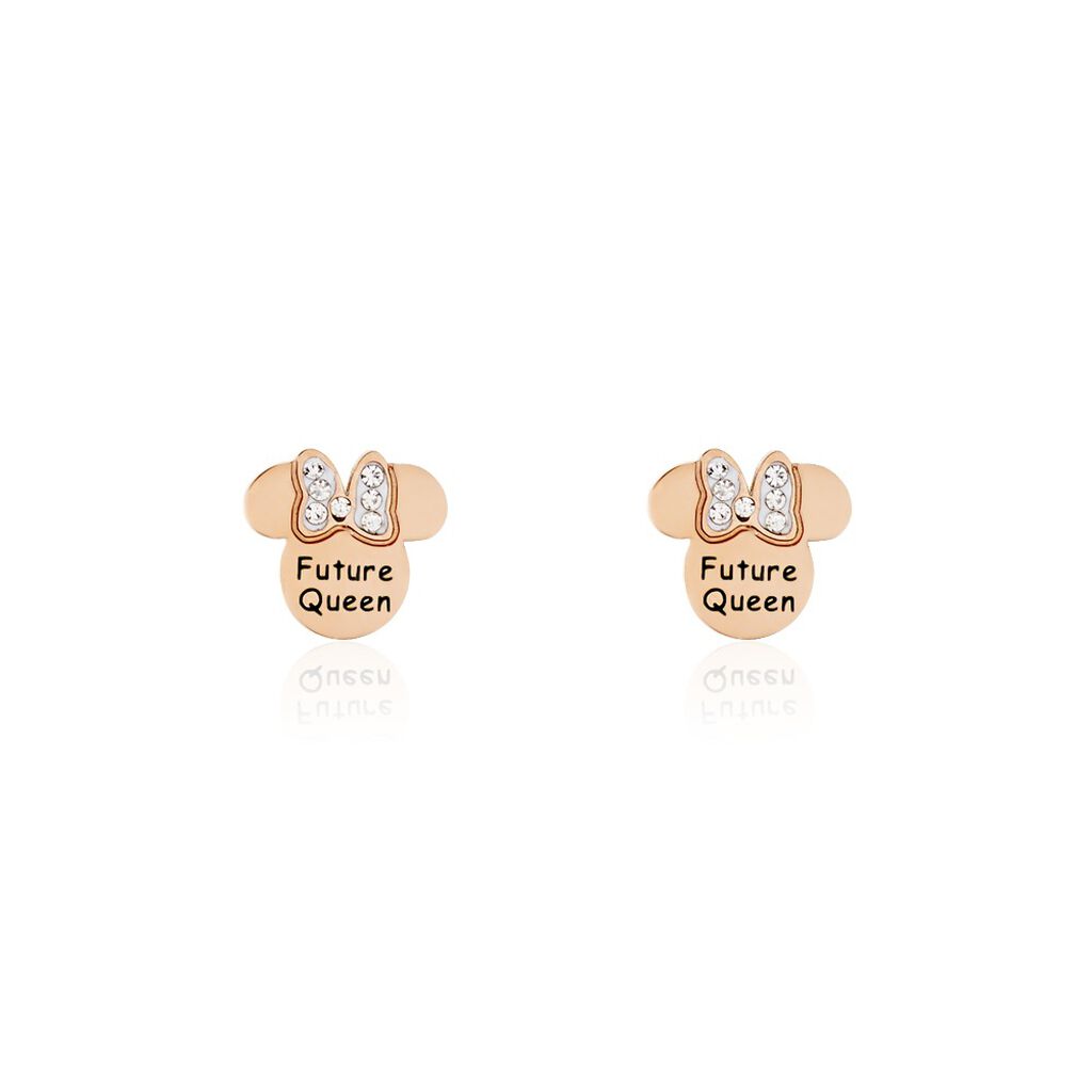 DISNEY Ohrstecker Edelstahl Roségold Kristall Steine Minnie Maus FUTURE QUEEN - Ohrstecker Familie | OROVIVO