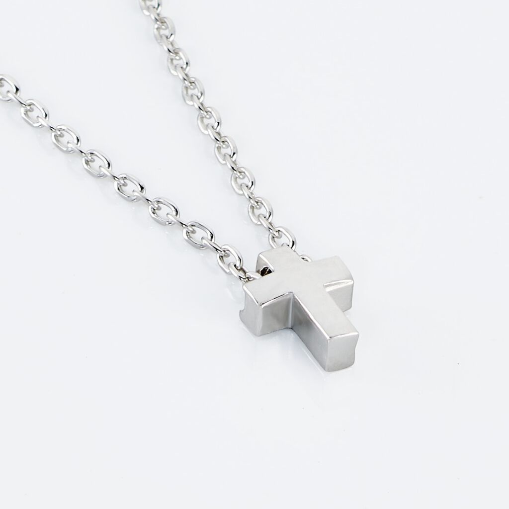 MAGI Damen Collier Silber 925 Religi&ouml;ses Kreuz B 1 mm