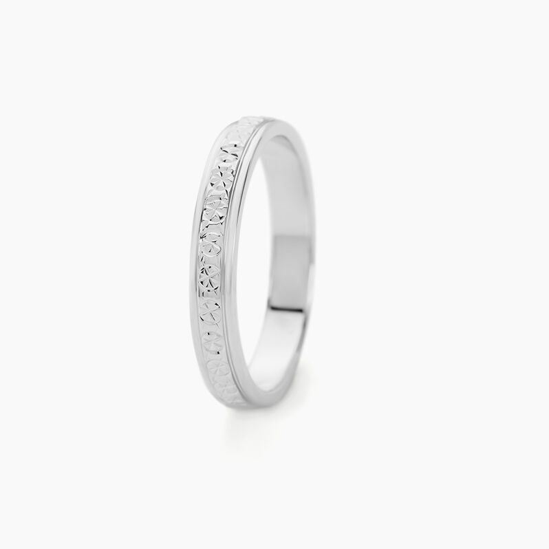 Alliance Laura Diamantee Ruban Plat Or Blanc - Spannringe Familie | OROVIVO