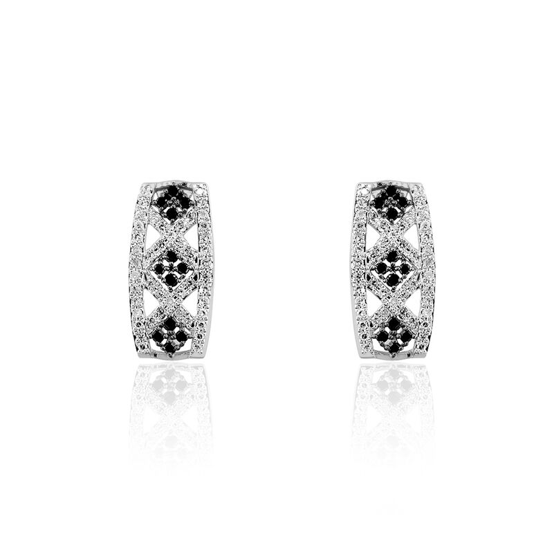 Boucles D'oreilles Puces Or Blanc Diamant - Spannringe Damen | OROVIVO