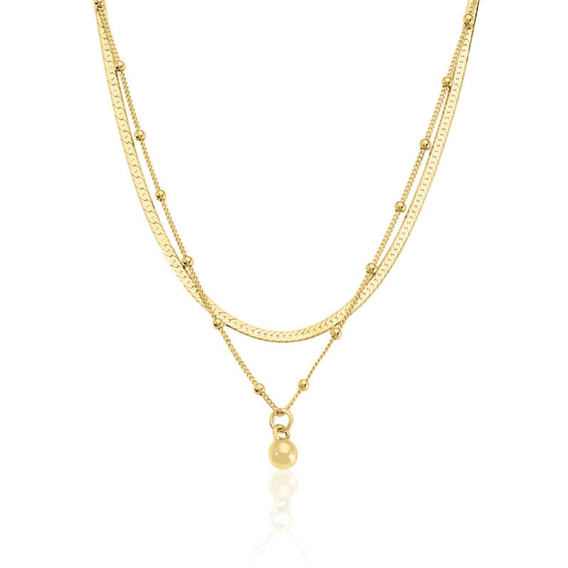 KARIMA Damen Collier Silber vergoldet 925 Ball B 2 mm - Halsketten Damen | OROVIVO