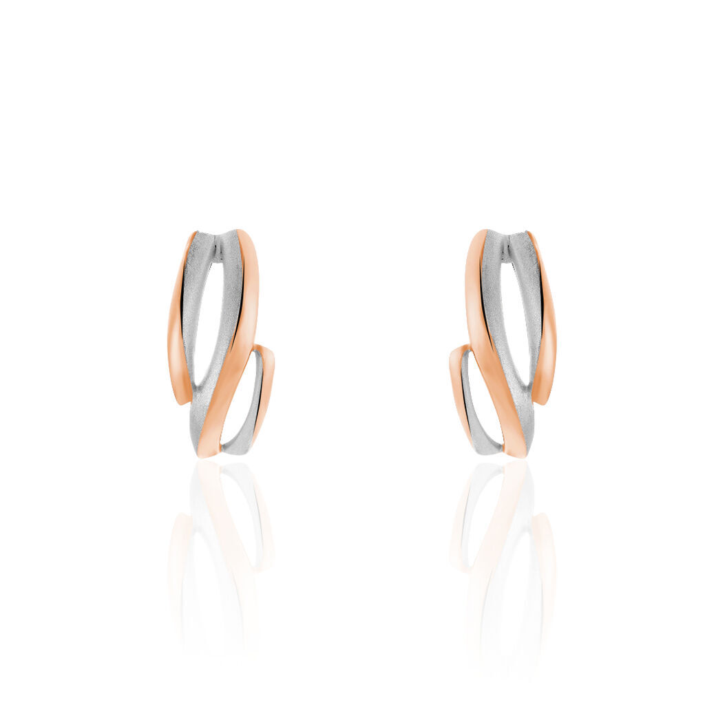 RUNA Damen Creolen Silber Bicolor 925