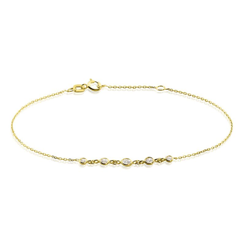 MERINA Damen Armband Gold 375 (9 Karat) Zirkonia Wei&szlig; 0,200 ct - Armb&auml;nder Damen | OROVIVO