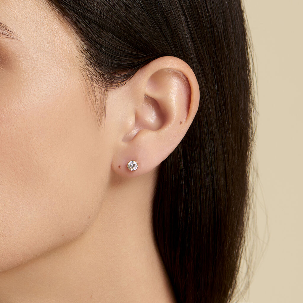 Damen Ohrstecker Gold 375 Zirkonia  - Ohrstecker Damen | OROVIVO