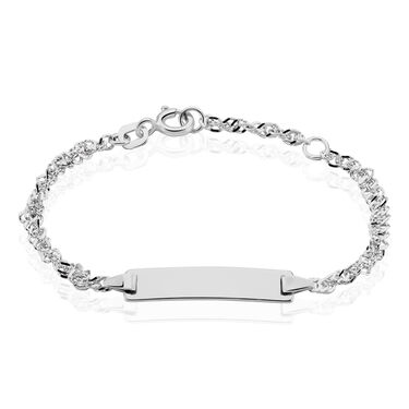 SINGAPUR S ID Kinder ID Armband Silber 925 Rechteckig B 2,4 mm