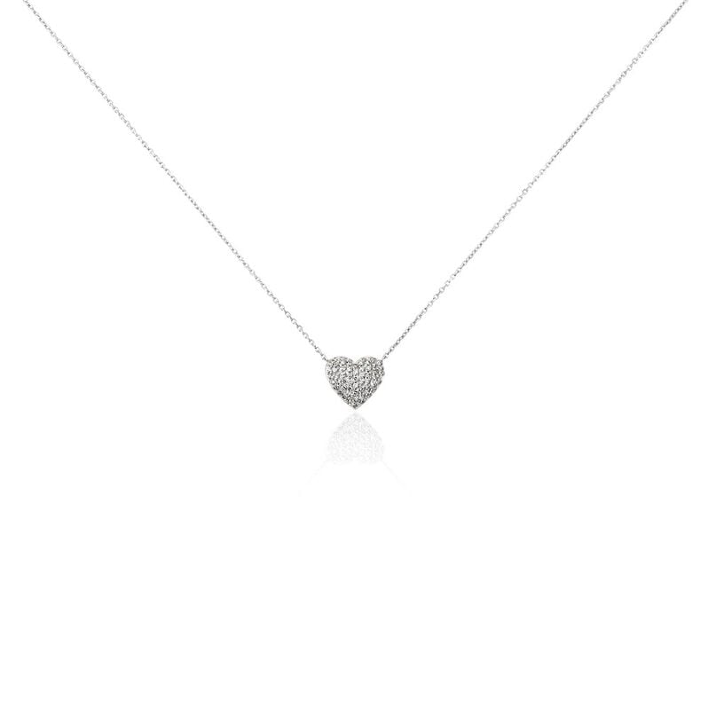 Herz TI AMO Damen Collier Wei&szlig;gold 375 (9 Karat) Diamant Wei&szlig; 0,12 ct B 0,7 mm - Halsketten Damen | OROVIVO