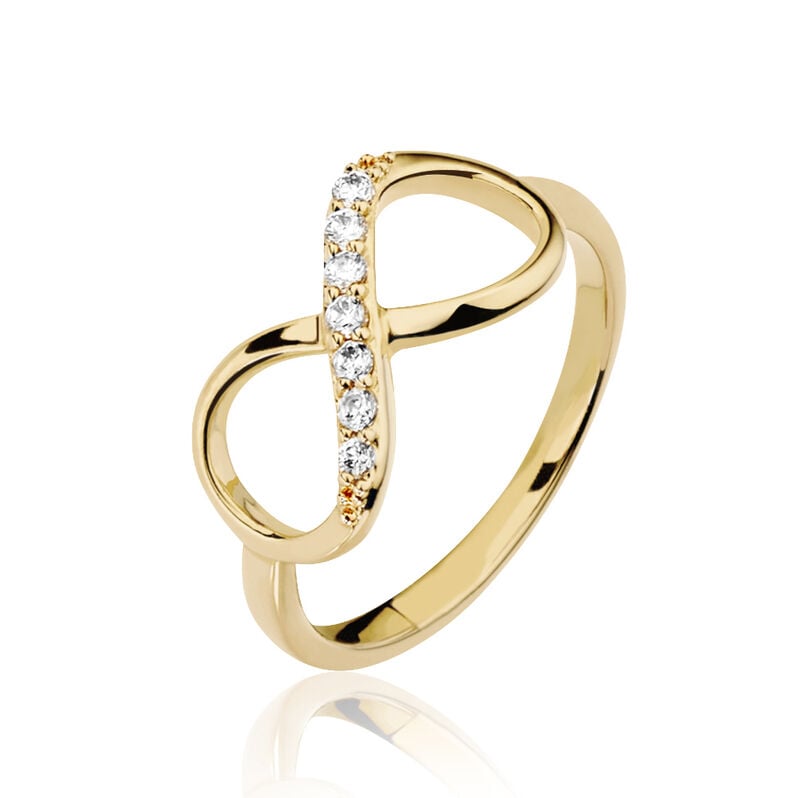 Bague Lehyna Plaque Or Jaune Oxyde De Zirconium - Spannringe Damen | OROVIVO