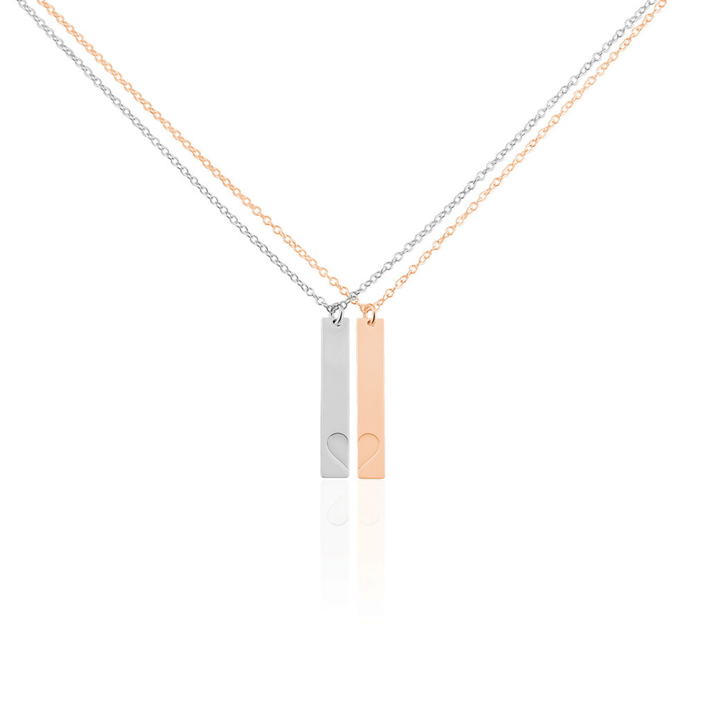 Damen Collier Silber Bicolor 925 Barren B 1,5 mm