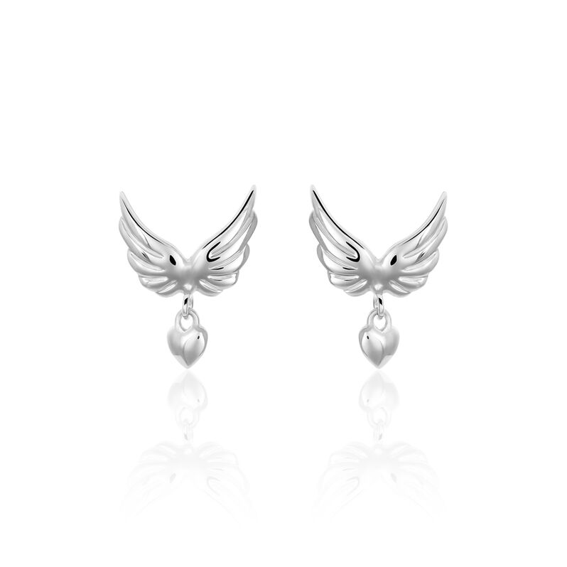 Damen Ohrstecker Silber 925 Flügel Herz - Ohrstecker Damen | OROVIVO