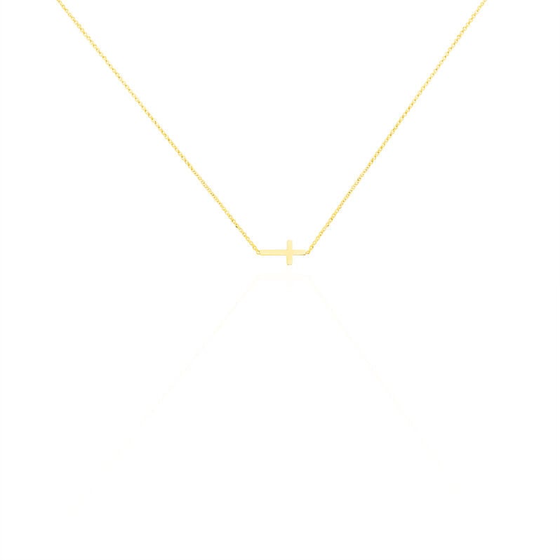 WOGGA Damen Collier Gold 375 (9 Karat) Religi&ouml;ses Kreuz - Halsketten Damen | OROVIVO