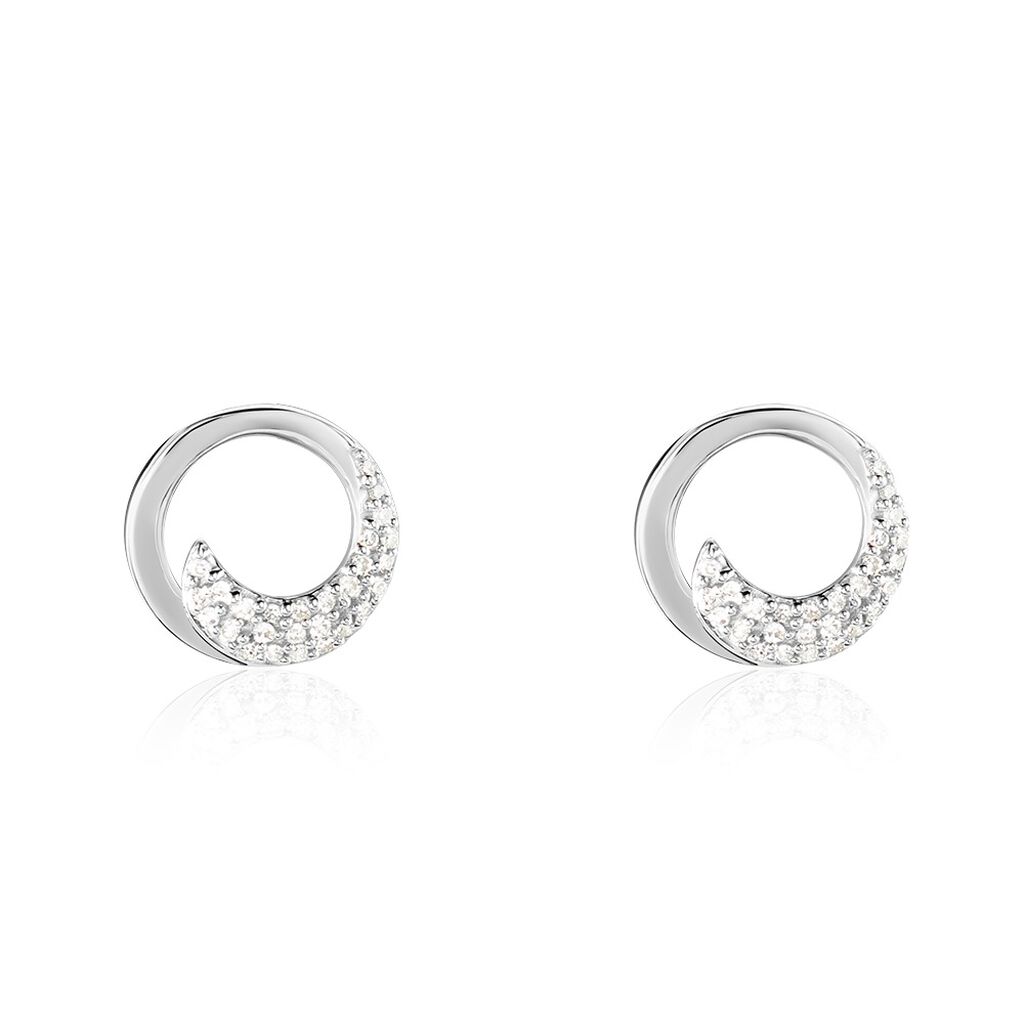 Thumbnail - Damen Ohrstecker Weißgold 585 Diamant 0,06ct Kreis Sariah , Ohrstecker mit Stein