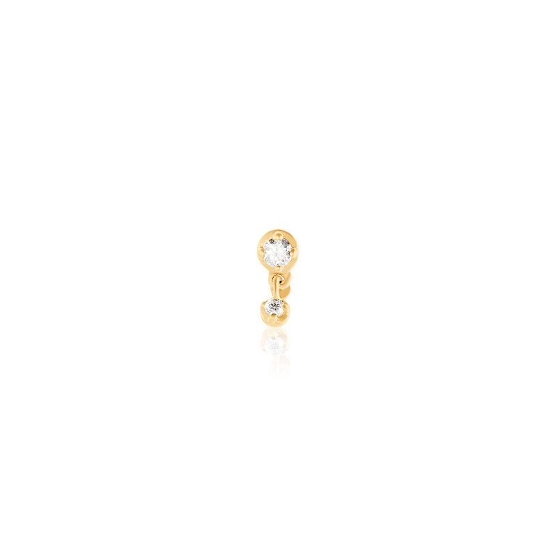 VALOURA Damen Piercing Gold 375 (9 Karat) Synthetischer Diamant Wei&szlig; 0,03 ct - Schmuck mit Stein Damen | OROVIVO
