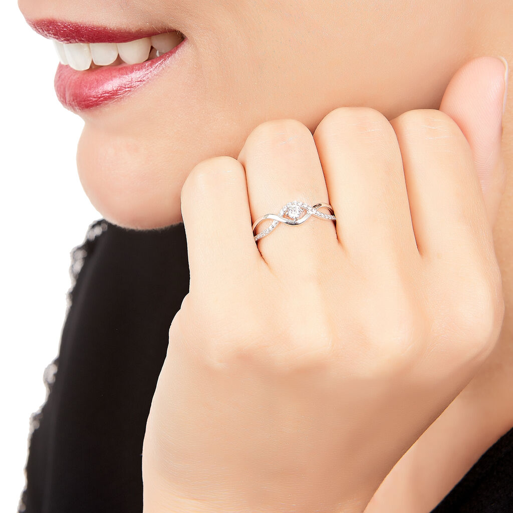 Bague Or Weiss  Et Oxydes - Spannringe Damen | OROVIVO