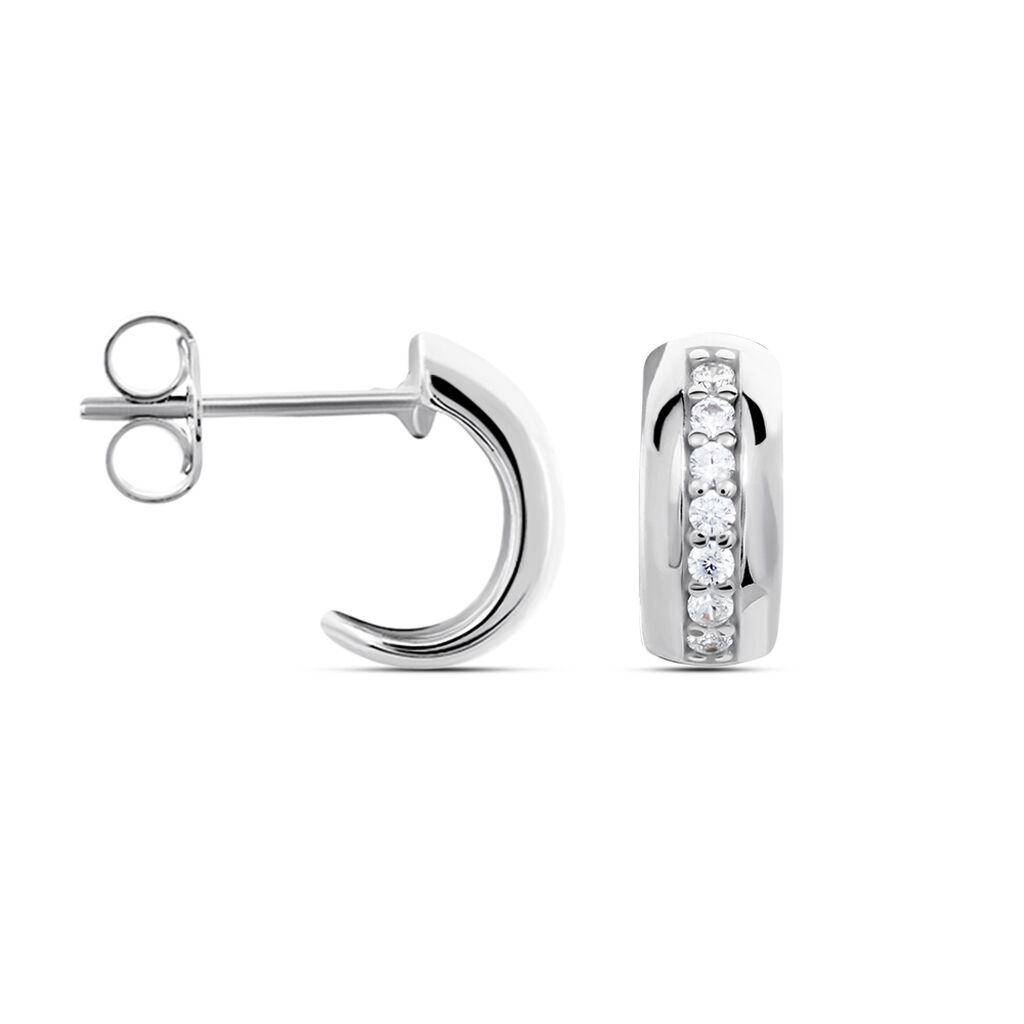 Damen Steckcreolen Silber 925 Zirkonia  - Creolen Damen | OROVIVO