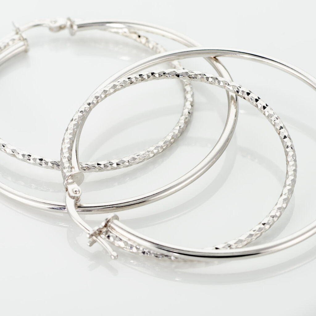 Damen Creolen Silber 925 Diamantiert - Creolen Damen | OROVIVO