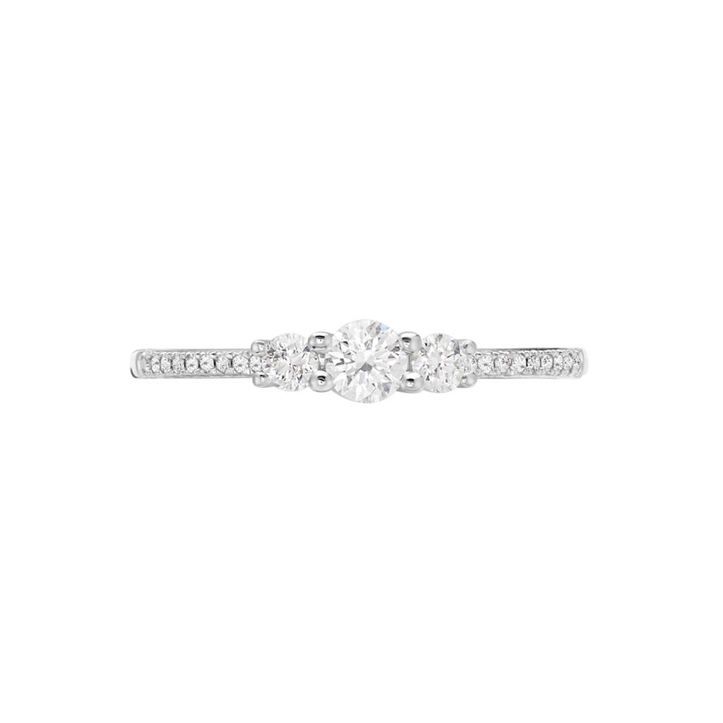 Sabina 2 Damen Ring Wei&szlig;gold 375 (9 Karat) Diamant Wei&szlig; 0,140 ct