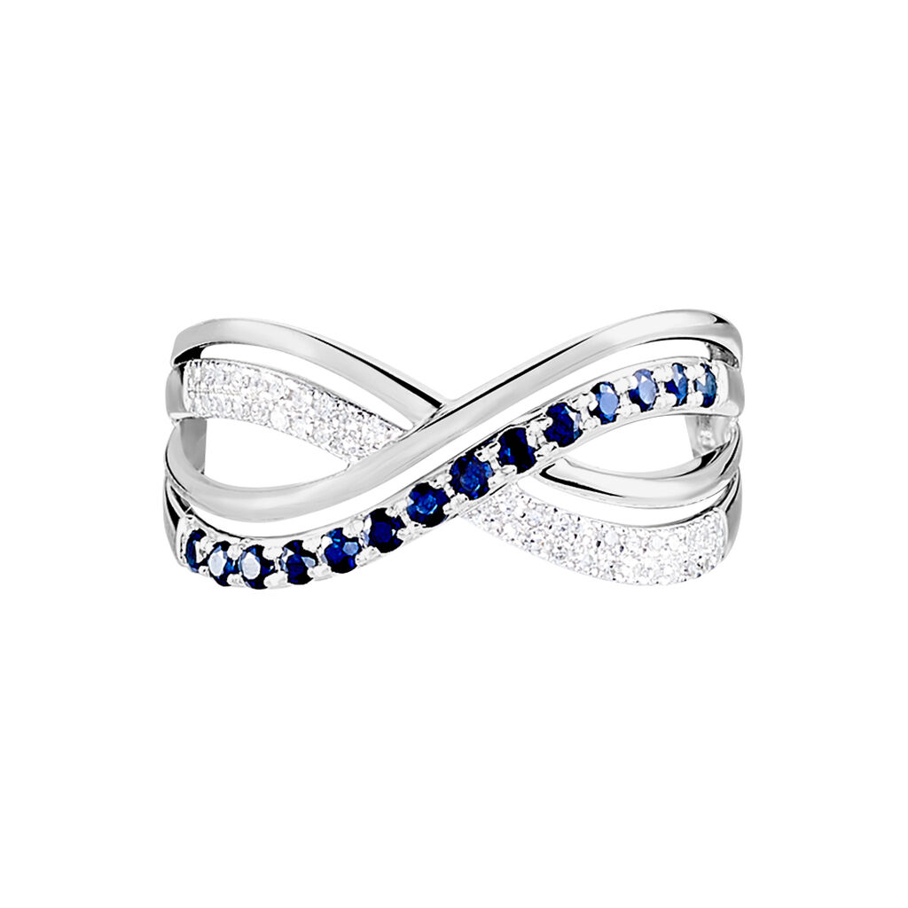 Bague Or Weiss Maudy Saphirs Diamants - Spannringe Damen | OROVIVO