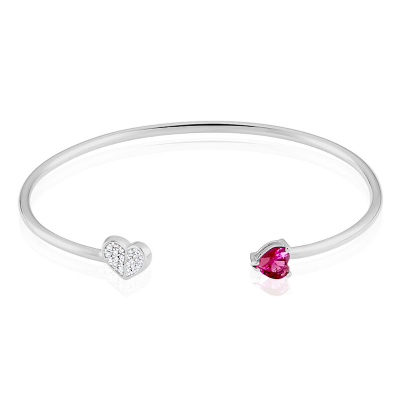 Bracelet Jonc Ouvert Argent Rhodié Cemenelus Oxydes De Zirconium - Spannringe Damen | OROVIVO