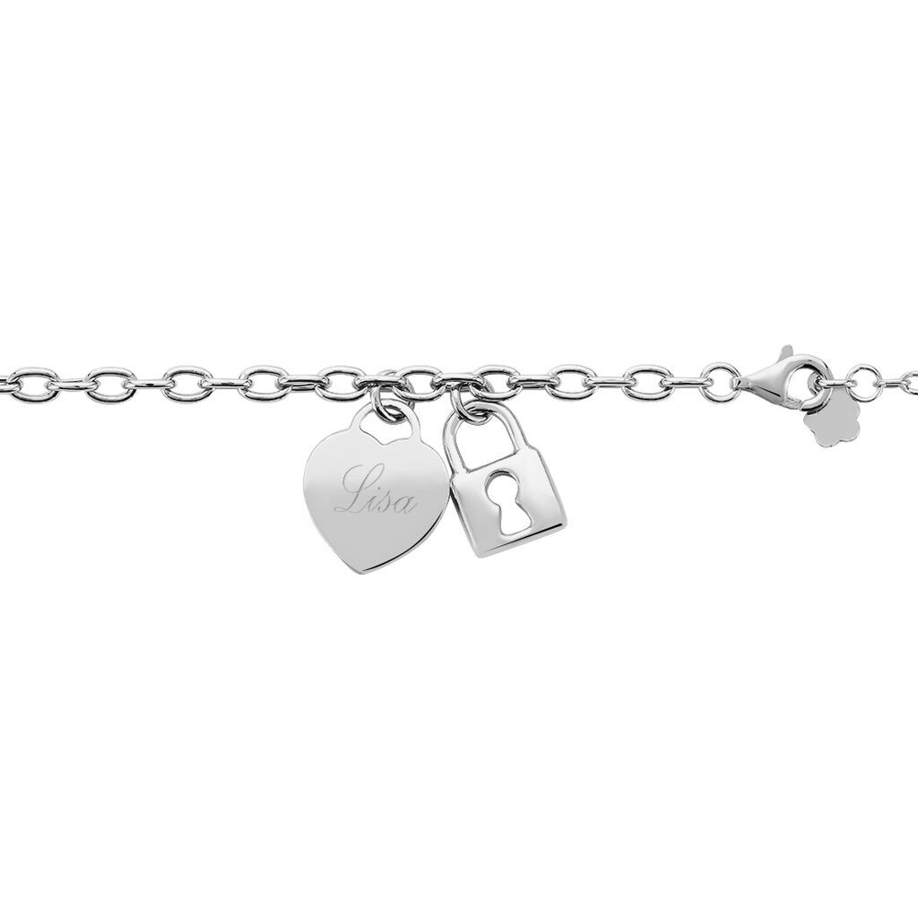 Damenarmband Silber 925 Herz Schloss Kleeblatt Bitka - Armbänder mit Gravur Damen | OROVIVO