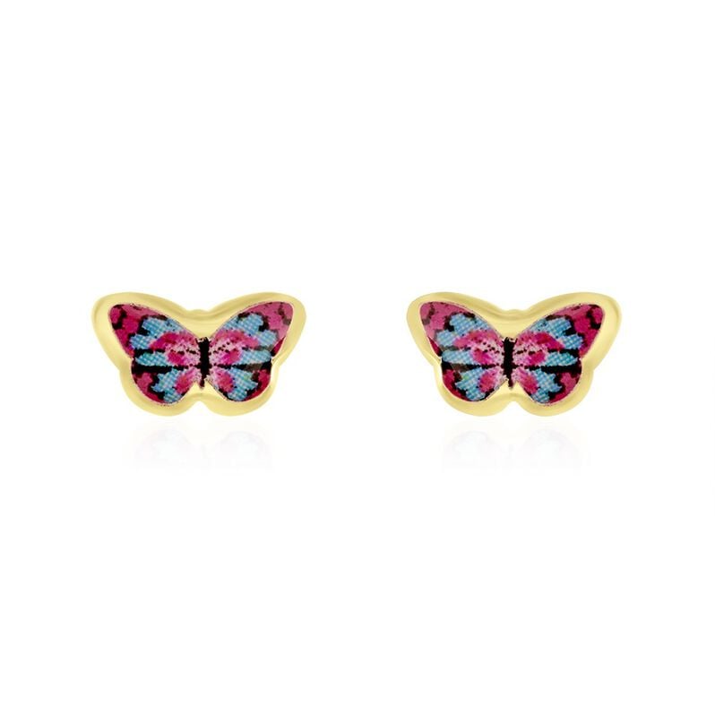 Boucles D'oreilles Puces Aurida Papillon Or Jaune - Spannringe Kinder | OROVIVO