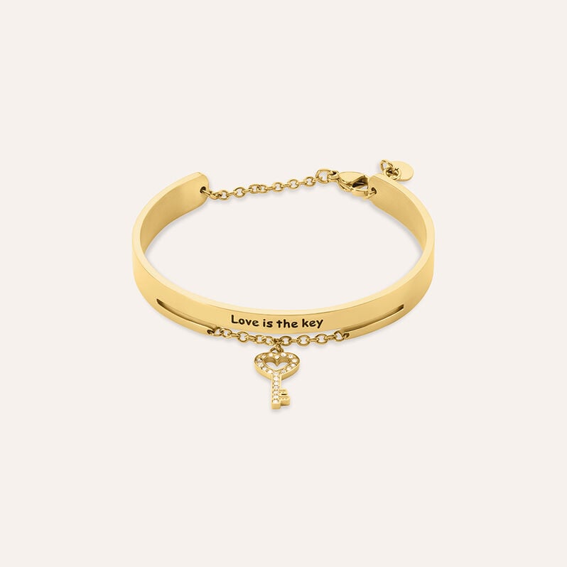 Bangle Radiance Acciaio Dorato Cristallo - Spannringe Damen | OROVIVO