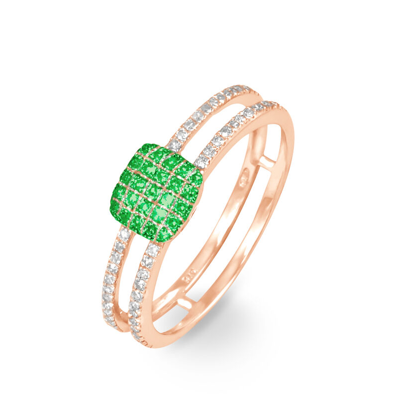 Bague Aude Or Rose Grenat Et Diamant - Spannringe Damen | OROVIVO